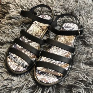 CALL IT SPRING Black Rubber Sandals